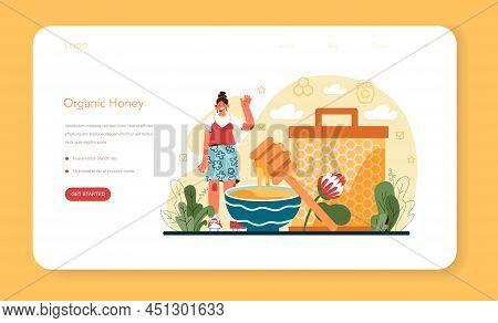 Hiver Or Beekeeper Web Banner Or Landing Page. Professional Farmer