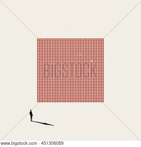 Big Data And Business Analysis Vector Concept. Symbol Of Information, Technology. Minimal Design Ill