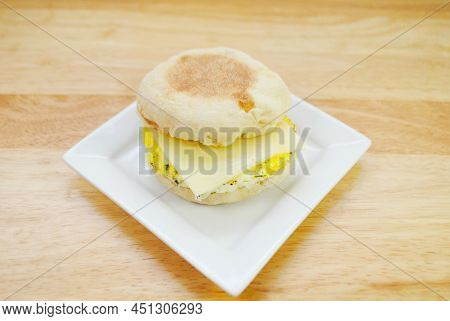 Egg And Cheese Sandwich On An English Muffin