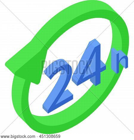 Round-the-clock 24hour Service Vector 3d Logo Icon