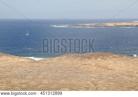 La Graciosa And Roque Del Este From Montana Clara. Archipelago Chinijo Natural Park. Canary Islands.