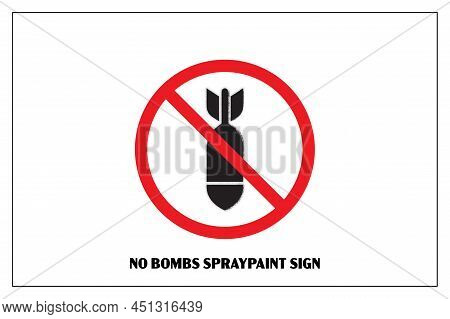 Stop The Bombs Antiwar Sign. Anti Violence Design, Ban The Aviation Bombing Vector Icon.