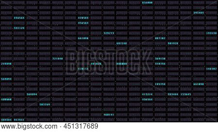 Hud Digital Data Sampling Simulation Security Communication Interface Display. Numeral Code Statisti