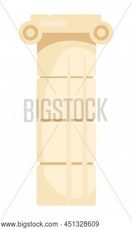 Decorative Pillar Semi Flat Color Vector Object. Full Sized Item On White. Structural Element. Colum