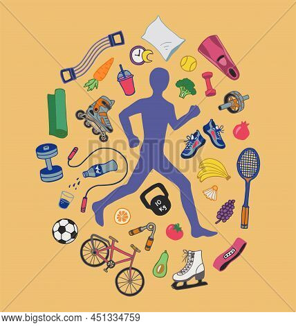 The Concept Of Healthy Habits, Active Lifestyle, Fitness, Running, Outdoor Training. Healthy Lifesty