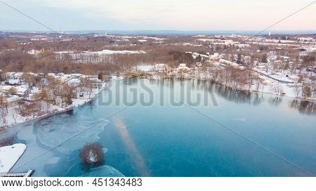 Pleasant View Of The Union Pond During Sunrise