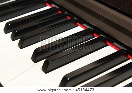 Sidovy av Piano nyckel