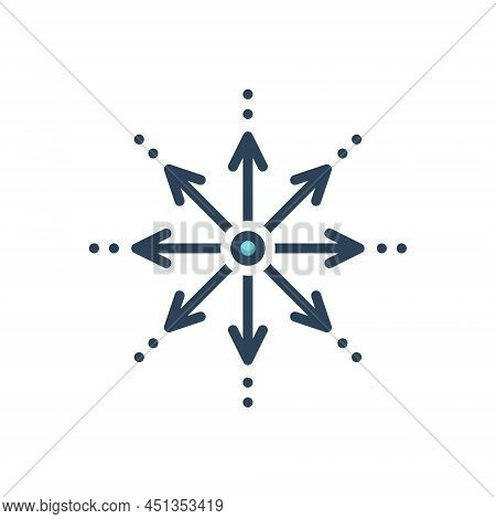 Color Illustration Icon For Expansion Spread Elaboration Dilation Dispersion Prevalence Increase