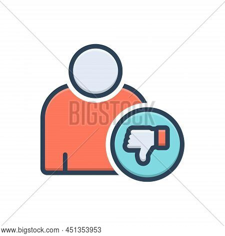 Color Illustration Icon For Criticize Valuation Criticism Thumb Dislike Review