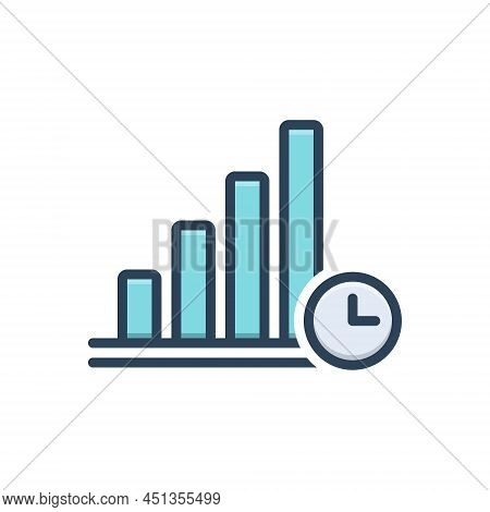 Color Illustration Icon For Usually Grapph Bar Chat Ordinarily Normally Generally Standardly Commonl