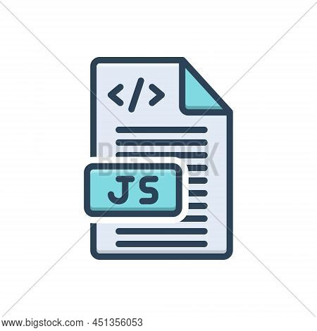 Color Illustration Icon For Js File Folder Paper Attachment Fileformat Filetype Document