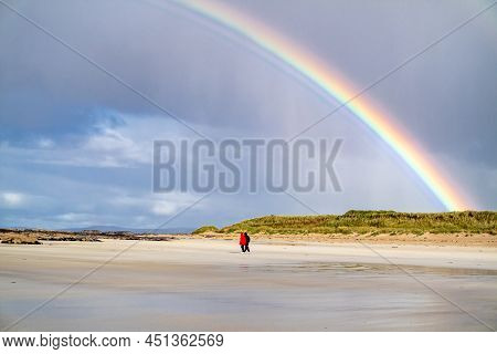 Amazing Rainbow Above Carrickfad By Portnoo At Narin Strand In County Donegal Ireland