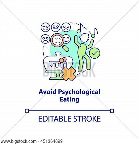 Avoid Psychological Eating Concept Icon. Maintaining Weight After Diet Abstract Idea Thin Line Illus