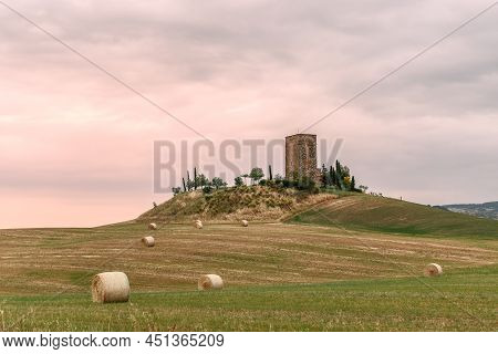 The Magnificent Torre Tarugi Is A Tower Next To Radicofani In The Middle Of Tuscany, Italy