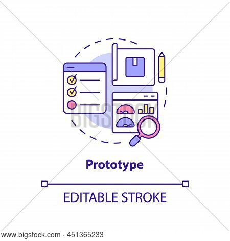 Prototype Concept Icon. Experimental Product Version. Design Thinking Process Abstract Idea Thin Lin