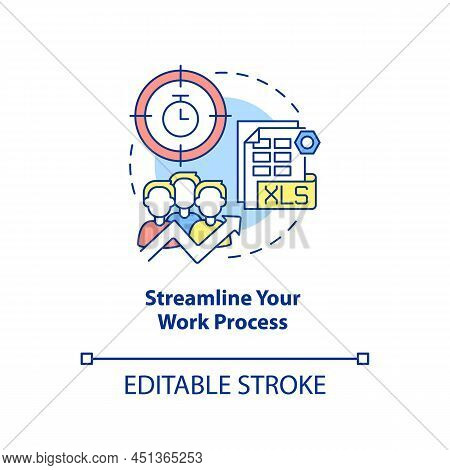 Streamline Your Work Process Concept Icon. Way To Increase Business Efficiency Abstract Idea Thin Li
