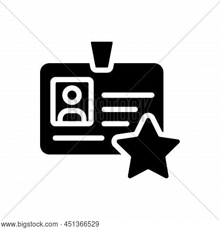Personal Bonus Black Glyph Icon. Honor Employee Outstanding Contribution. Individual Reward System. 