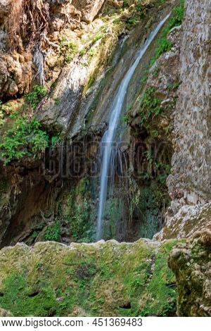 View On Waterfall In The Valley Of Butterflies, Rhodes Island, Greece