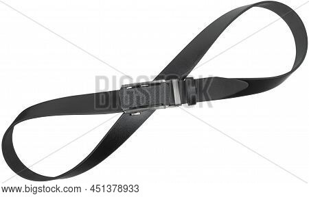 Holeless Leather Belt Isolated On White Background