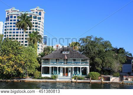 Usa, Fort Lauderdale - February 15, 2014 :  Historic Stranahan House Museum In Fort Lauderdale, Flor