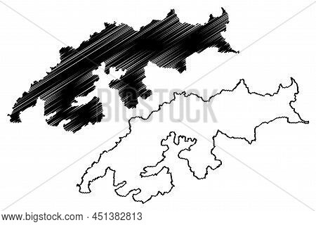 King George Island (south Shetland Islands Archipelago, Antarctica) Map Vector Illustration, Scribbl