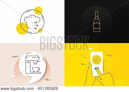 Minimal Set Of Pistachio Nut, Food Delivery And Beer Bottle Line Icons. Phone Screen, Quote Banners.