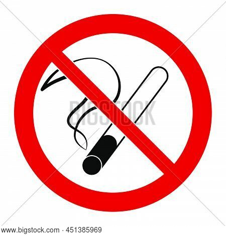 No Smoking Sign Сigarette Icon In Red Forbidden Circle. Icons For Website