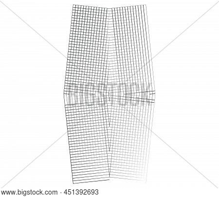 Mirrored, Tweaked Irregular Grid, Mesh, Grating And Lattice Geometric Vector Element, Pattern, Textu