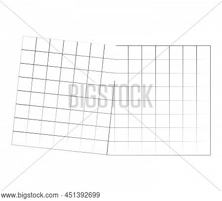 Mirrored, Tweaked Irregular Grid, Mesh, Grating And Lattice Geometric Vector Element, Pattern, Textu