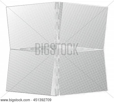 Mirrored, Tweaked Irregular Grid, Mesh, Grating And Lattice Geometric Vector Element, Pattern, Textu