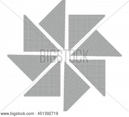 Mirrored, Tweaked Irregular Grid, Mesh, Grating And Lattice Geometric Vector Element, Pattern, Textu