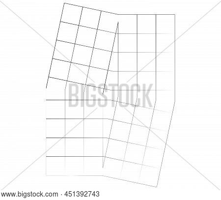 Mirrored, Tweaked Irregular Grid, Mesh, Grating And Lattice Geometric Vector Element, Pattern, Textu