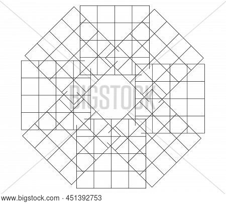 Mirrored, Tweaked Irregular Grid, Mesh, Grating And Lattice Geometric Vector Element, Pattern, Textu