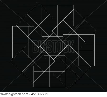 Mirrored, Tweaked Irregular Grid, Mesh, Grating And Lattice Geometric Vector Element, Pattern, Textu