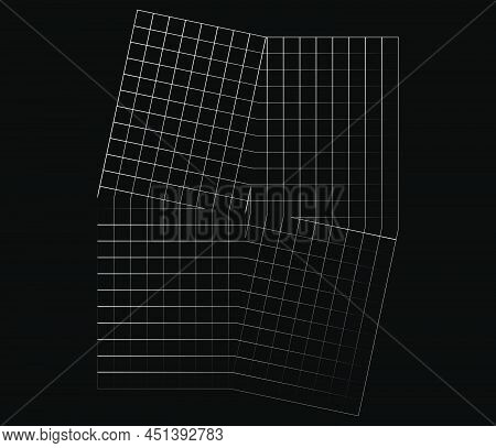 Mirrored, Tweaked Irregular Grid, Mesh, Grating And Lattice Geometric Vector Element, Pattern, Textu