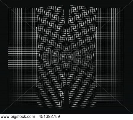 Mirrored, Tweaked Irregular Grid, Mesh, Grating And Lattice Geometric Vector Element, Pattern, Textu