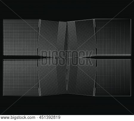 Mirrored, Tweaked Irregular Grid, Mesh, Grating And Lattice Geometric Vector Element, Pattern, Textu