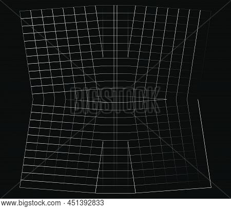 Mirrored, Tweaked Irregular Grid, Mesh, Grating And Lattice Geometric Vector Element, Pattern, Textu