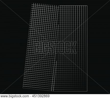Mirrored, Tweaked Irregular Grid, Mesh, Grating And Lattice Geometric Vector Element, Pattern, Textu