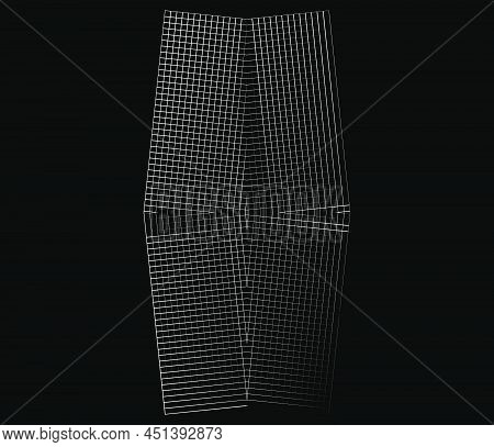 Mirrored, Tweaked Irregular Grid, Mesh, Grating And Lattice Geometric Vector Element, Pattern, Textu