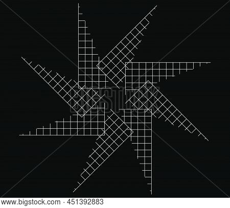 Mirrored, Tweaked Irregular Grid, Mesh, Grating And Lattice Geometric Vector Element, Pattern, Textu