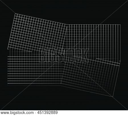 Mirrored, Tweaked Irregular Grid, Mesh, Grating And Lattice Geometric Vector Element, Pattern, Textu
