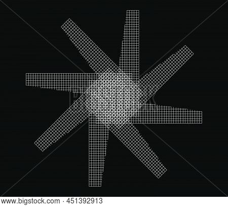 Mirrored, Tweaked Irregular Grid, Mesh, Grating And Lattice Geometric Vector Element, Pattern, Textu