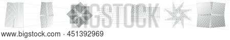 Mirrored, Tweaked Irregular Grid, Mesh, Grating And Lattice Geometric Vector Element, Pattern, Textu