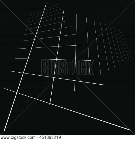 Abstract Random Grid, Mesh. Lattice, Grating And Grille Pattern With Oblique, Diagonal, Slanting Lin