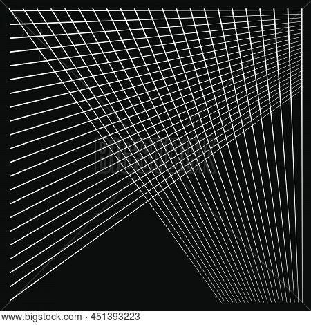 Abstract Random Grid, Mesh. Lattice, Grating And Grille Pattern With Oblique, Diagonal, Slanting Lin