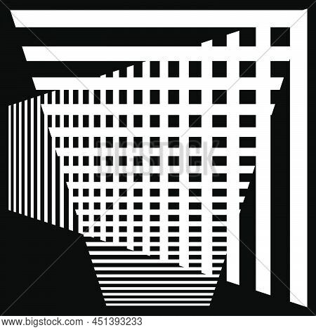 Abstract Random Grid, Mesh. Lattice, Grating And Grille Pattern With Oblique, Diagonal, Slanting Lin