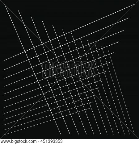 Abstract Random Grid, Mesh. Lattice, Grating And Grille Pattern With Oblique, Diagonal, Slanting Lin