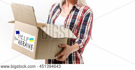 Humanitarian Aid In Ukraine. Help To The Poor. Packages To Pensioners And People With Disabilities. 