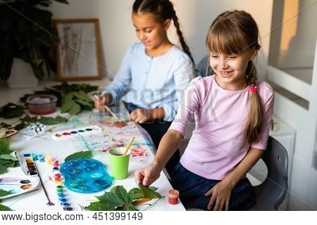 Autumn Craft For Kids. Animal Fox Made From Maple Leaf. Childrens Art And Creative. Handicraft Made 